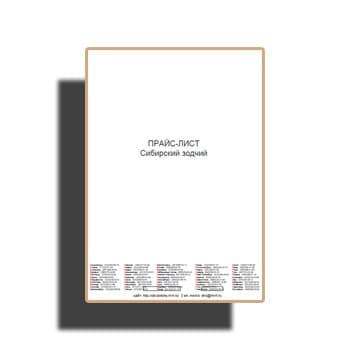 Прайс на проекты завода СИБИРСКИЙ ЗОДЧИЙ